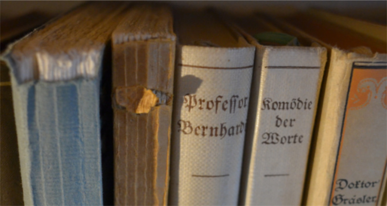 Nahaufnahme von Buchrücken